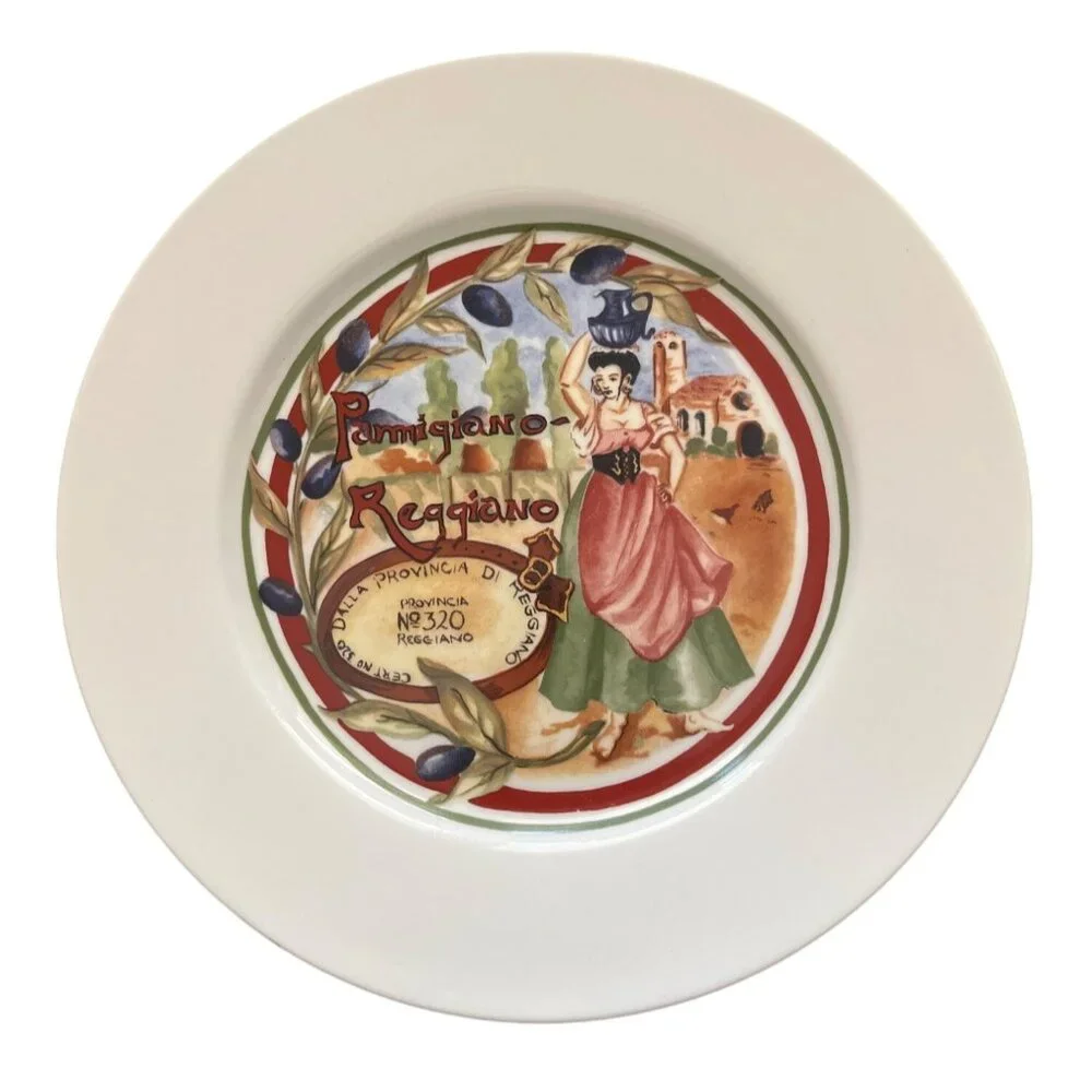 Restoration Hardware Set Of 4 Cheese Plates - Brie Stilton Emmental Parmigiano